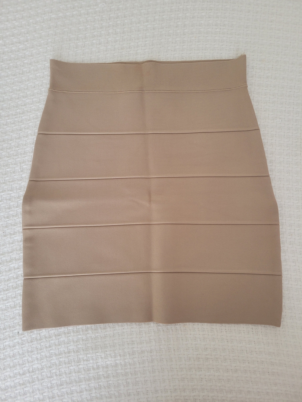 BCBGMaxAzria Taupe Bandage-Style Mini Skirt